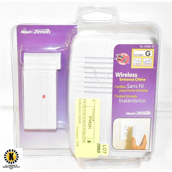 NEW HEATH ZENITH WIRELESS ENTRANCE CHIME