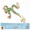Image 1 : #49 VINTAGE GOLD TONE FROG BROOCH W/