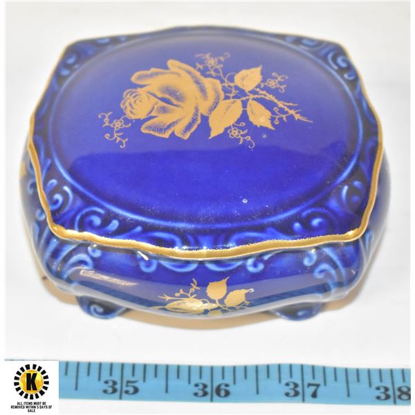 #44 COBALT BLUE OLD FOLEY JAMES KENT TRINKET BOX