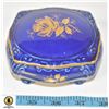 Image 1 : #44 COBALT BLUE OLD FOLEY JAMES KENT TRINKET BOX