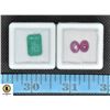 Image 1 : #177-GENUINE RUBY 3.95CT  ,EMERALD 6.85CT  GEMSTON
