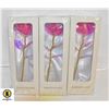 Image 1 : 3 ARTIFICIAL 24K PLATED ROSE LONG STEM