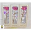 3 ARTIFICIAL 24K PLATED ROSE LONG STEM