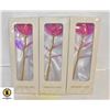 Image 1 : 3 ARTIFICIAL 24K PLATED ROSE LONG STEM