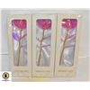 3 ARTIFICIAL 24K PLATED ROSE LONG STEM