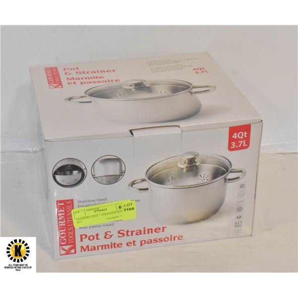 GOURMET POT + STRAINER 4QT POT SET