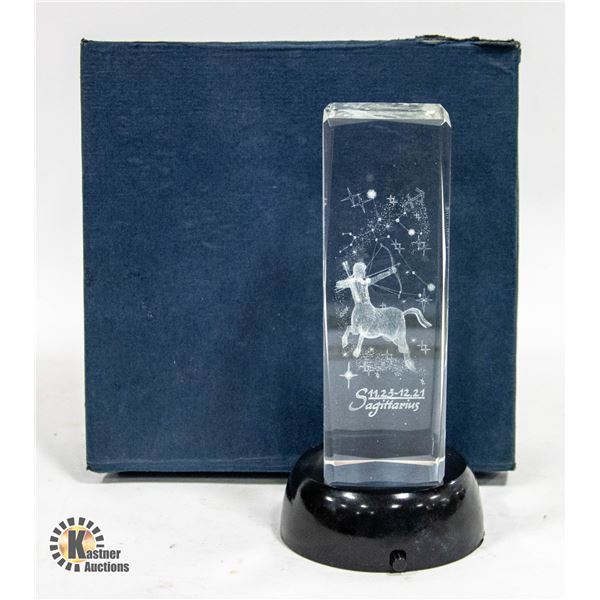 GLASS SAGITTARIUS PAPERWEIGHT