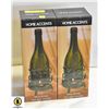 Image 1 : 2 PACK HOME ACCENTS WINE BOTTLE TEA-LIGHT HOLDER