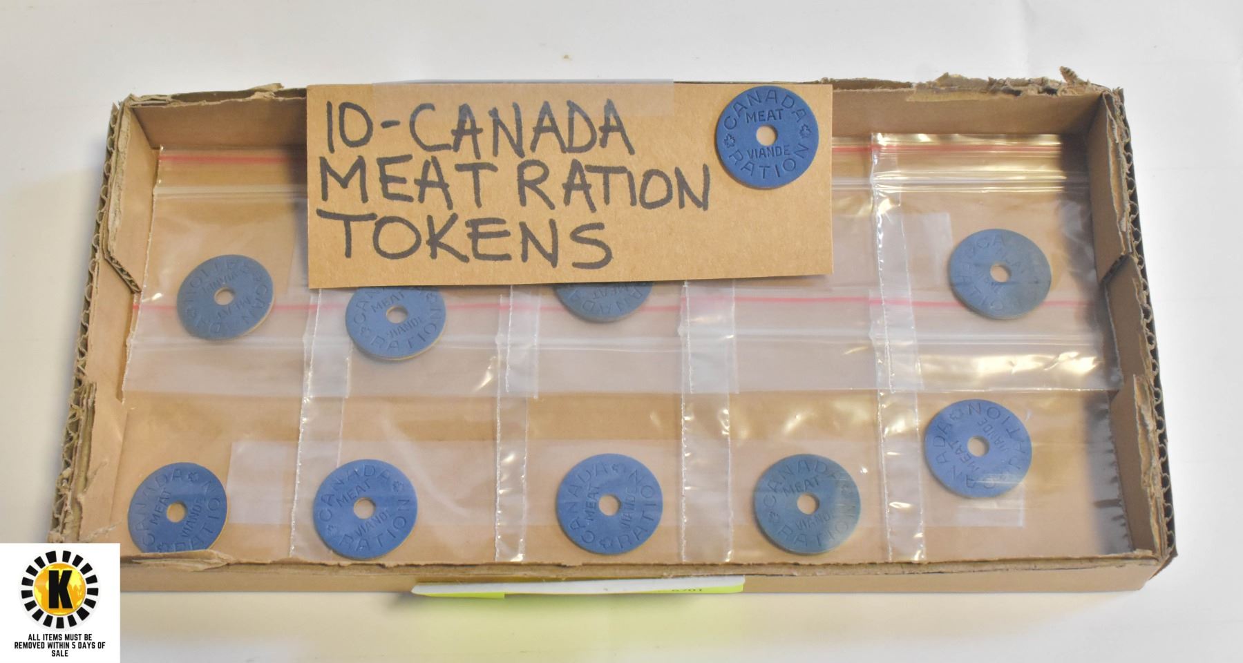 Meat Ration Token 10 CANADA MEAT RATION TOKENS WWII 1940'S