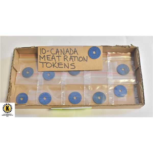 Meat Ration Token 10 CANADA MEAT RATION TOKENS WWII 1940'S