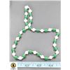 Image 1 : #229-FRESH WATER PEARL & EMERALD NECKLACE 17"