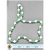 #229-FRESH WATER PEARL & EMERALD NECKLACE 17"