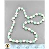 #204- FRESH WATER PEARL & GREEN JADE NECKLACE 17"