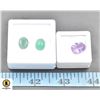 Image 1 : #190- AMETHYST 4.35CT,EMERALD 3.74CT,AGATE 3.70CT