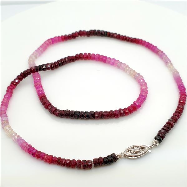 EC468-80 10K RUBY/WHITE SAPPHIRE NECKLACE