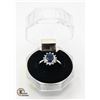 Image 1 : BLUE SAPPHIRE COLORED RING STAMPED 925 SIZE 7