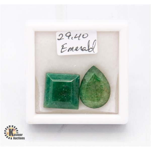 29.40 CT EMERALD CUT & PEAR-SHAPED EMERALD