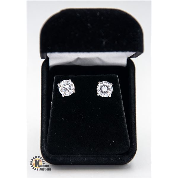 EARRINGS W/8 MM CZ EARRINGS STAMPED 925