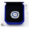 Image 1 : 4 CT CUBIC ZIRCONIA WITH SURROUNDING BLUE