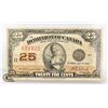Image 1 : 1923 DOMINION OF CANADA 25 CENT SHINPLASTER NOTE