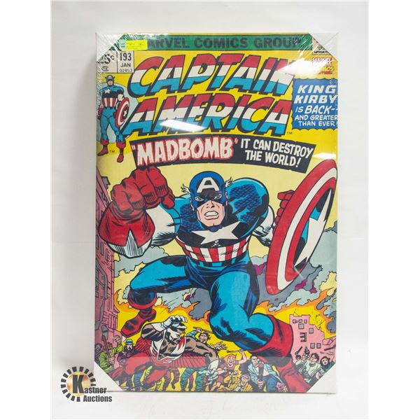 LARGE CANVAS PRINT CAPTAIN AMERICA MAD BOMB ART