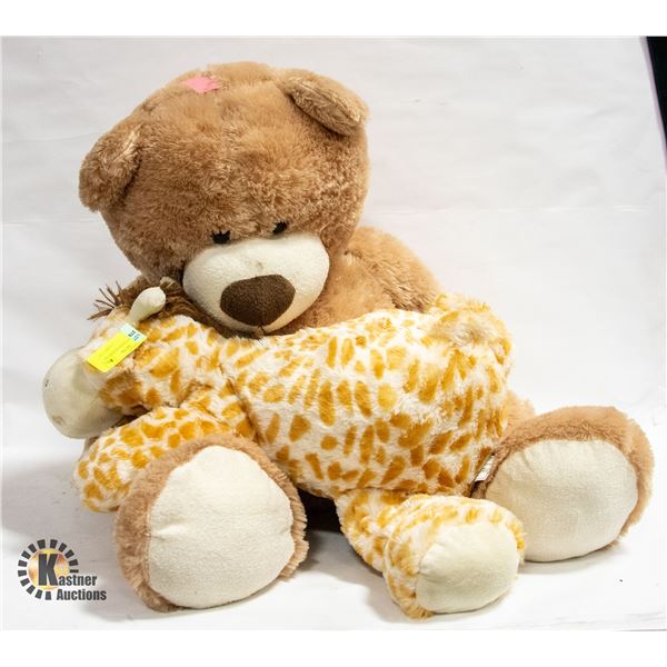 TEDDY + GIRAFFE NEW PLUSH STUFFIES