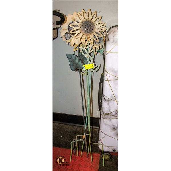 SET OF 5 SUNFLOWER GARDEN STAKES