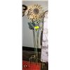 SET OF 5 SUNFLOWER GARDEN STAKES