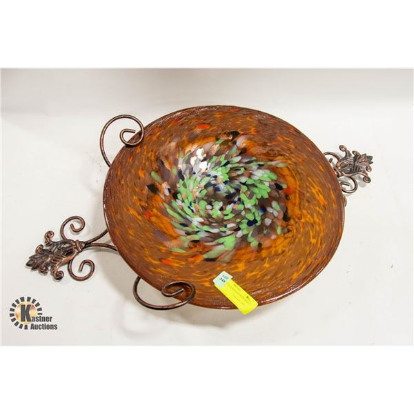 16" DECO GLASS PLATE WITH WALL HANGER