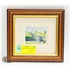 Image 1 : SMALL SIGNED WATERCOLOUR PRINT OF