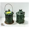 Image 1 : 2 CAST IRON METAL HEAVY LANTERNS