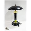 BANKERS STYLE BLACK AND BRASS DOUBLE BULB LAMP