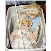 Image 1 : BIN OF PORCELAIN FACED DOLLS