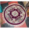 Image 1 : DYNASTY BURGUNDY ROUND FLORAL RUG