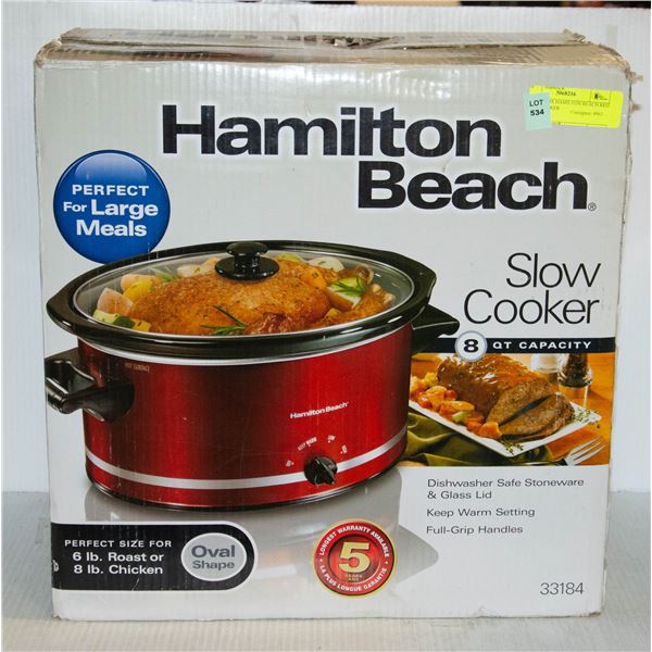 NEW IN BOX HAMILTON BEACH RED SLOW COOKER