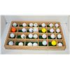 Image 1 : GOLF BALL DISPLAY CASE W/28 BALLS FROM