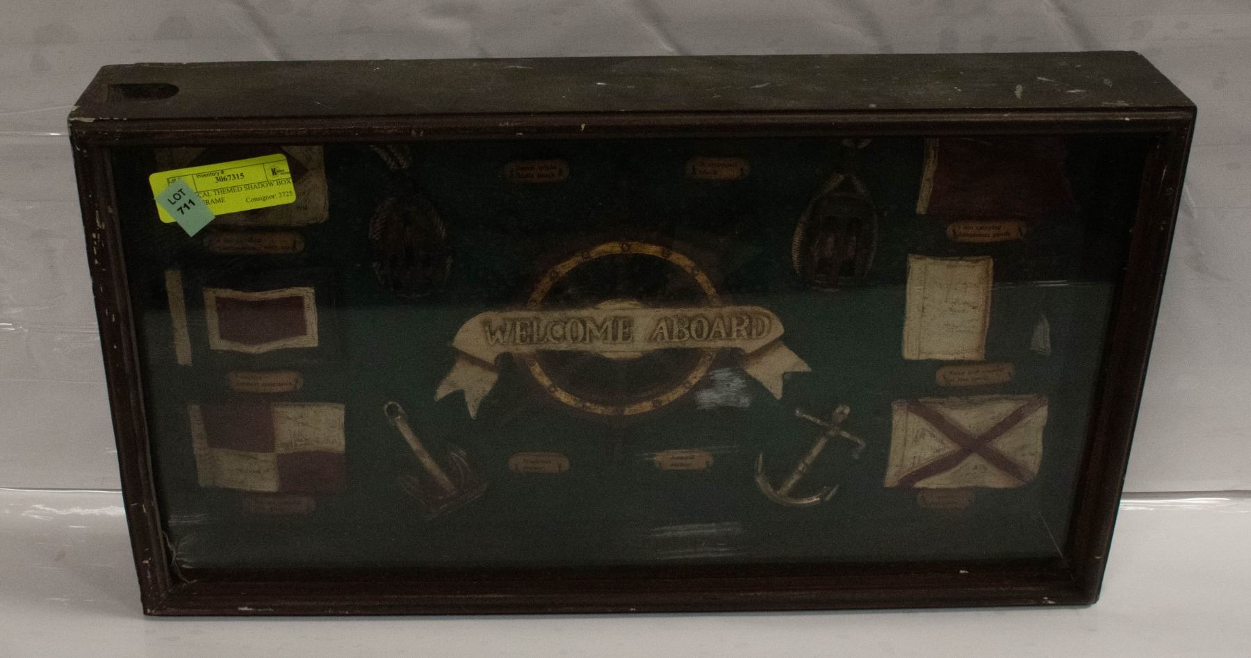 NAUTICAL THEMED SHADOW BOX WOOD FRAME
