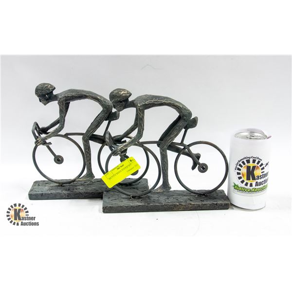 BICYCLE RIDER STATUE SET