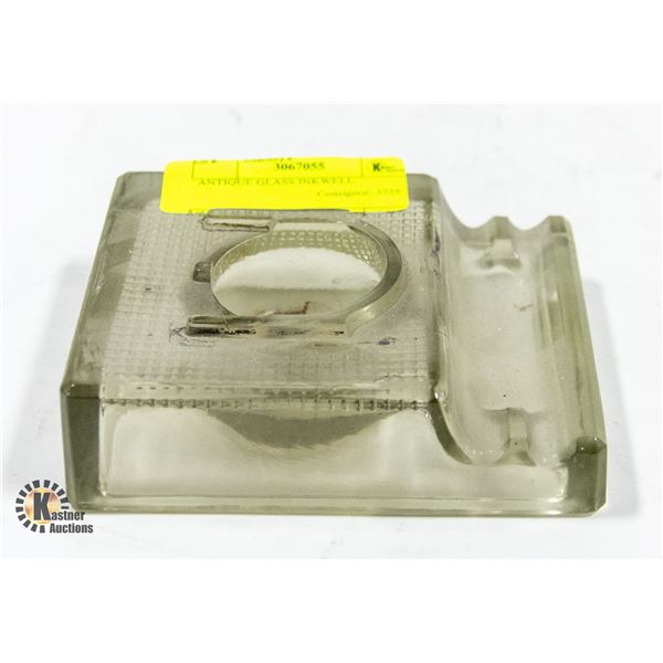 ANTIQUE GLASS INKWELL