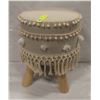 Image 1 : SHOWHOME TASSLE WEAVE STOOL/SEAT (STAINED)