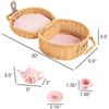 Image 2 : NEW HEY PLAY! KIDS MINI PORCELAIN TEA SET & BASKET