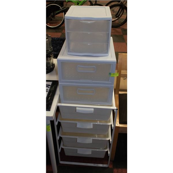 3 WHITE STORAGE CABINETS