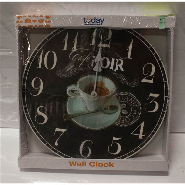 NEW COFFEE WALL CLOCK IN BOX