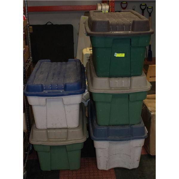 LARGE TOTES LOT OF 5 LIDDED