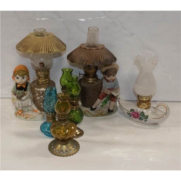 LOT OF OIL LAMPS