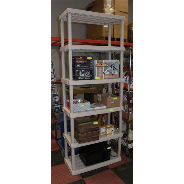 STERILITE SHELVING UNIT. 6 SHELVES. 9? TALL