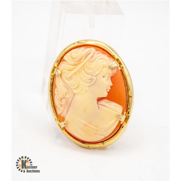 CAMEO BROOCH HAND CARVED