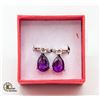 Image 1 : NEW .925 PURPLE EARRINGS IN GIFT BOX