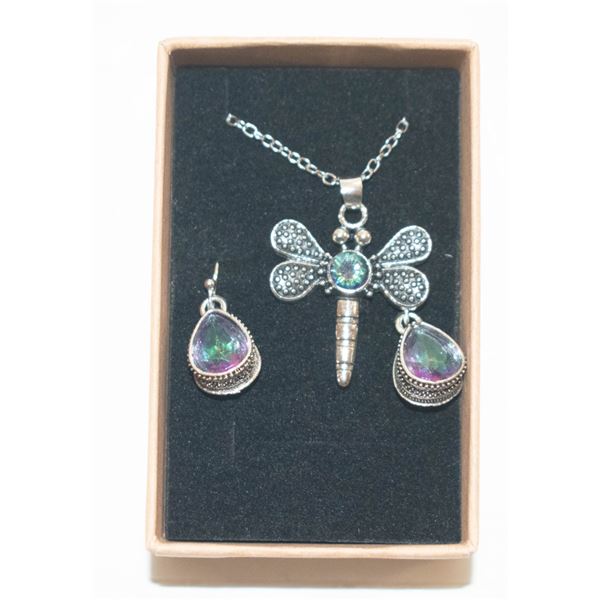 NEW PENDANT NECKLACE EARRING SET IN