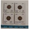 Image 1 : LOT OF 4 INDIAN HEAD CENTS